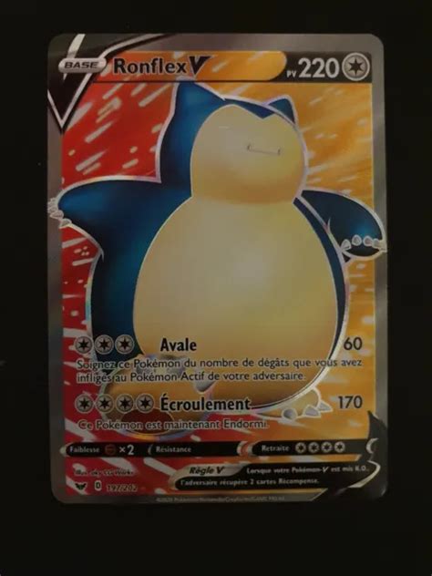 CARTE POKEMON RONFLEX V FULL ART 197 202 Epee Bouclier Fr EUR 18 00