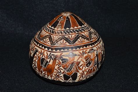 Peruvian Folk Art Gourd Carved South American Gourd Peru | Etsy | Folk ...