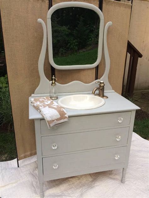 Gorgeous Custom Made Bathroom Vanity Using An Antique Dresser This