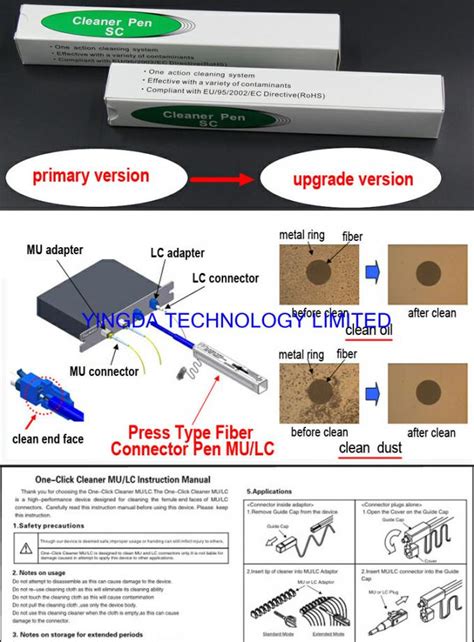 St Fc Lc Sc 25mm Optical Fiber Connector End Face Cleaning Pen One Click Cleaner Pen 800 Times