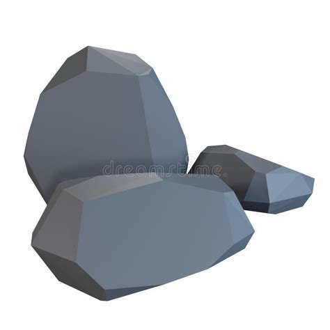 cute stone  render icon illustration stock illustration