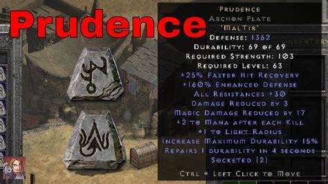 Diablo Ii Resurrected Rune Words Prudence Mal Tir Youtube