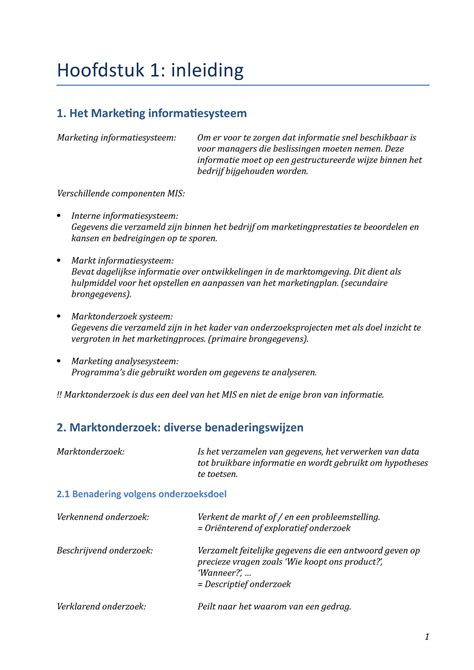 Samenvatting Marktonderzoek Hoofdstuk Inleiding Het Marketing