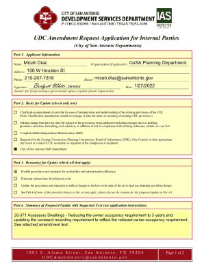 Fillable Online Fillable Online Udc Amendment Request Application For