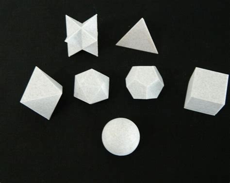 Platonic Solids Set of Seven 7 the Cube, Tetrahedron, Octahedron ...