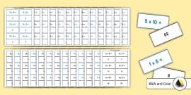 2 12 Times Table Flash Cards Primary Teaching Resources