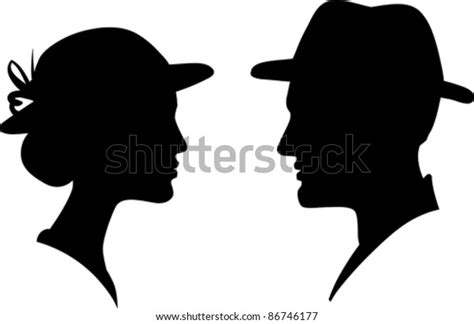 Man Woman Face Profile Silhouette Vector Stock Vector Royalty Free 86746177