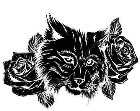 Vector Illustration Of Angry Bobcat Face Profile Hunting Cat Isolated