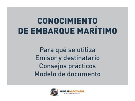 Conocimiento Embarque MarÍtimo Modelo Y Guía De Uso