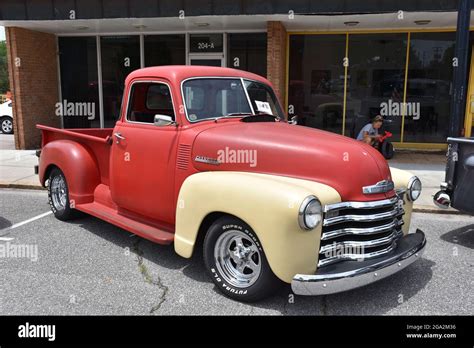 A 1954 Chevrolet Pickup Truck on display at a car show Stock Photo - Alamy