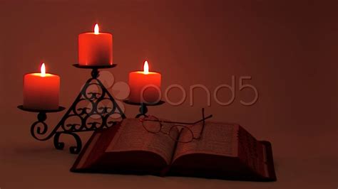 Open Bible And Candle Wallpaper