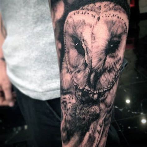 60 Barn Owl Tattoo Designs For Men - Lunar Creature Ink Ideas