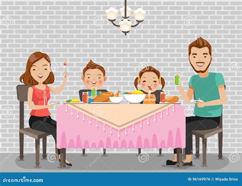 Repas De Famille Illustration De Vecteur Illustration Du Cuvette