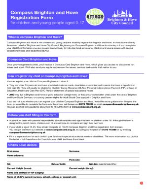 Fillable Online Compass Brighton And Hove Registration FormAmaze Fax