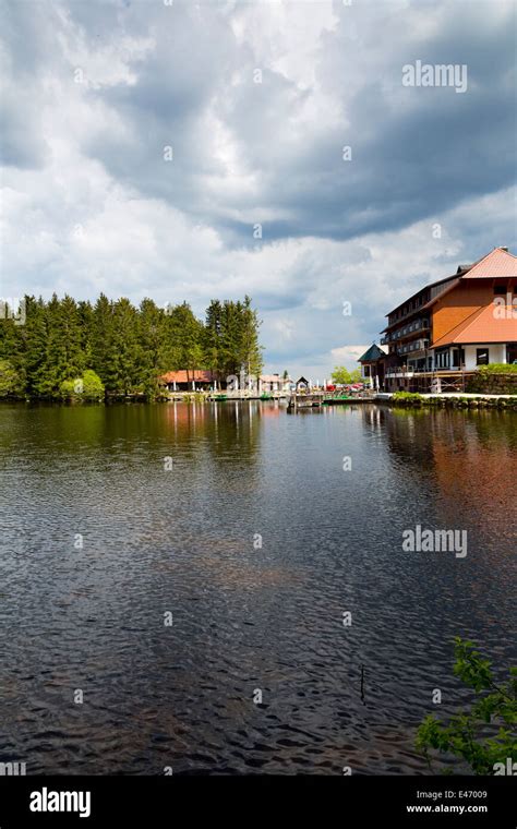 Hotel At The Lake Mummelsee In The Black Forest Germany Stock Photo