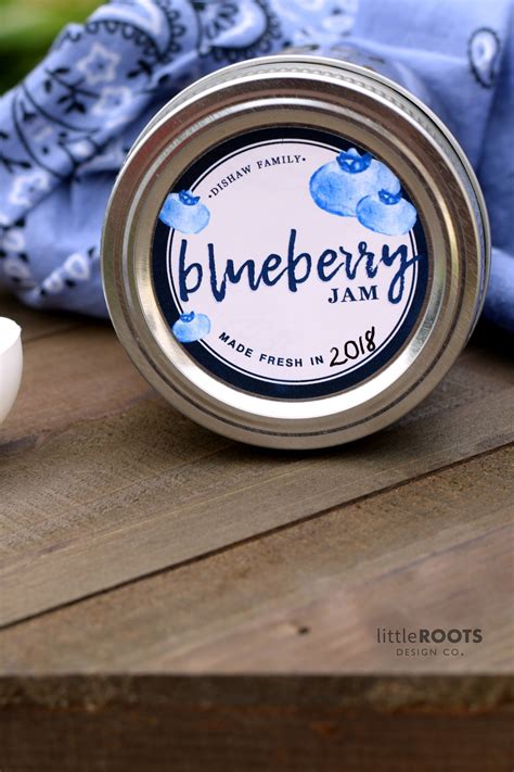 Blueberry Jam - Jam Labels - Jelly Labels - Canning Labels - Mason Jar ...