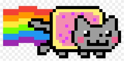 Nyan Cat Pixel Art With Grid