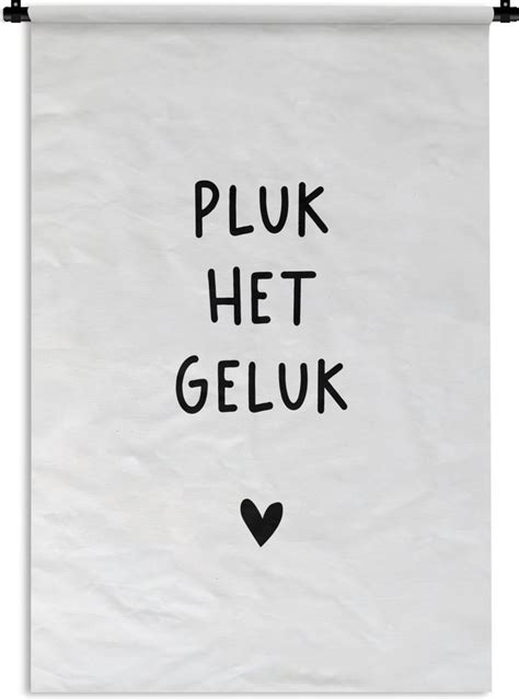 Wandkleed Wanddoek Pluk Het Geluk Quotes Spreuken X Cm