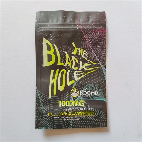 Wholesale The Black Hole Kosmik Brands Sour Fruit Gummies Packing Bags 1000mg 500mg Servings