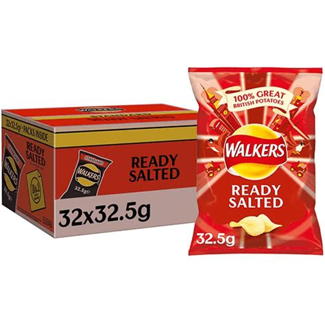 Walkers Ready Salted Crisps 32 X 32 5g Wds Group