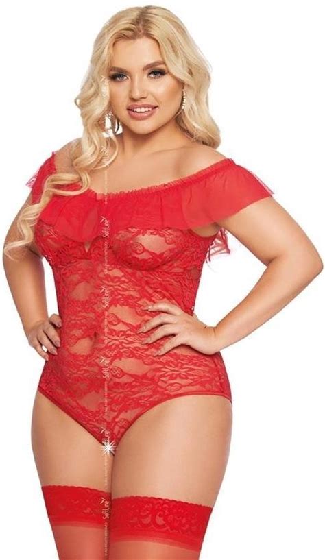 Softline Kamila Dames Lingerie Plus Size Kanten Jurkje Super