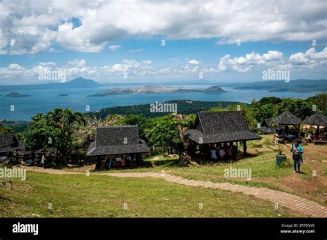 A perfect view of Taal Volcano and the Cottages at the Tagaytay, Picnic Groove Stock Photo - Alamy