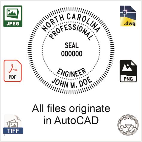 North Carolina Professional Engineer Stamp Pe Stamps