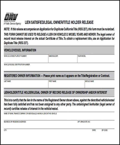 Free 10 Sample Dmv Release Forms In Ms Word Pdf