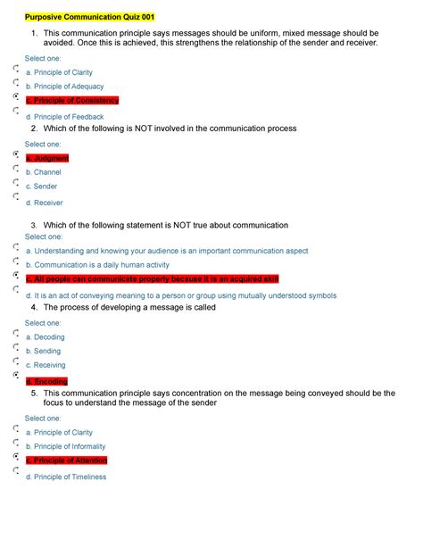 Purposive Communication Quiz 0001 This Communication Principle Says