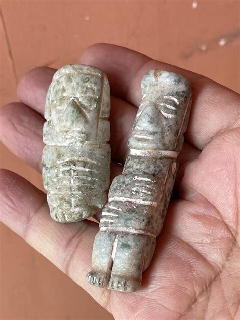 Pre Columbian Chontal Mezcala Mayan Olmec Two Mixtec Green Stone