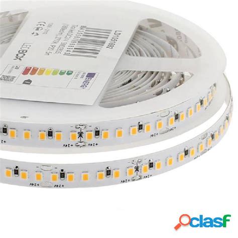 Fita Led Monocolor Cob Dc24v 5m 320led M 60w Ip20 Branco Quente 2700k