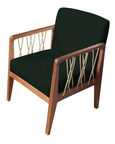 Sillones Barcelona de gamuza con cuerda náutica base fija color verde