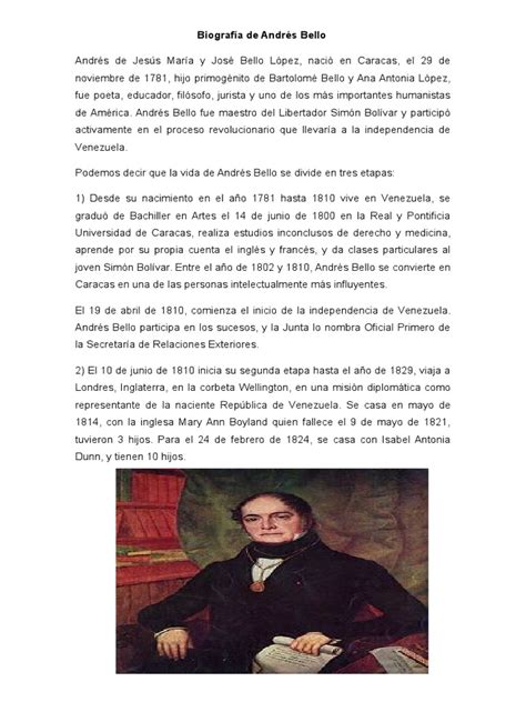 Biografía de Andrés Bello