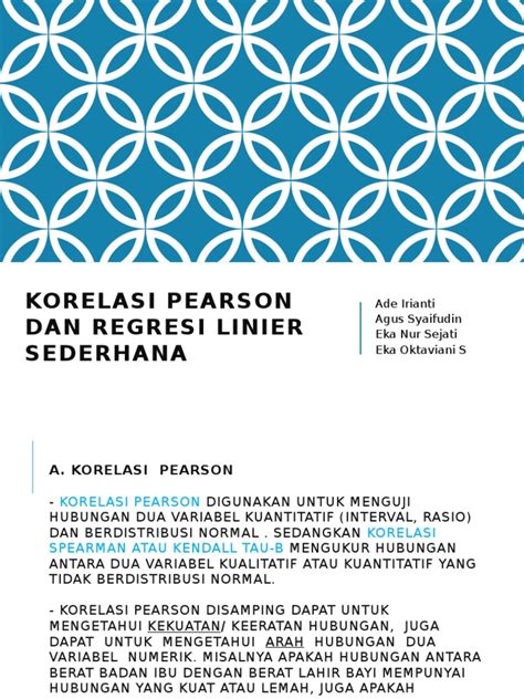 Pdf Korelasi Pearson Dan Regresi Linier Sederhana Dokumen Tips