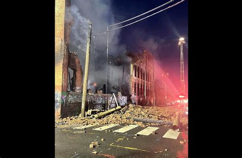 Wall Collapses As 3 Alarm Fire Rips Through Abandoned Building In