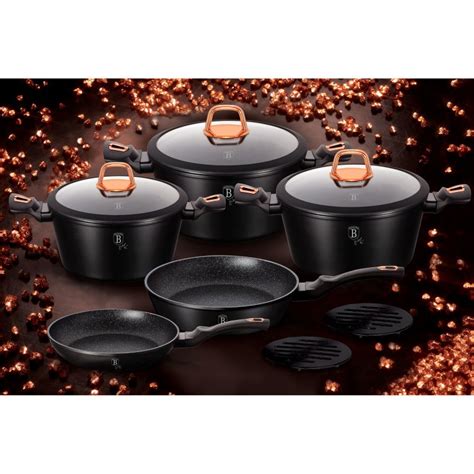 Berlinger Haus Black Rose Batería Cocina Inducción 10 Piezas