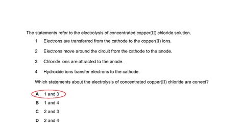 Electrolysis Electricity Chemistry IGCSE 0620 O Levels Paper 2