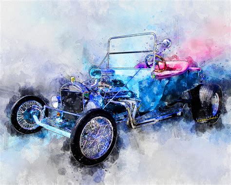 Model T Hot Rod Watercolour Illustration Photograph By Chas Sinklier Fine Art America