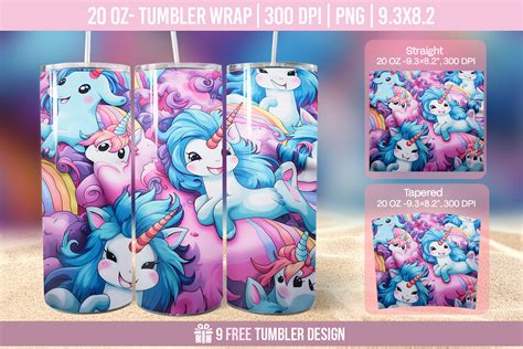 Unicorn Tumbler Wrap Sublimation Designs Graphic By Hassanaasi