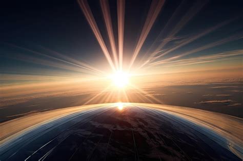 Premium Ai Image Sunrise Over Globe With Rays Of Light Spreading