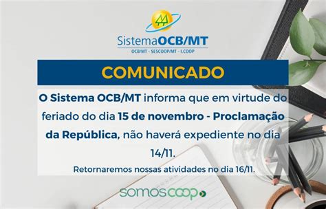 Comunicado Do Sistema OCB MT OCB MT Principal