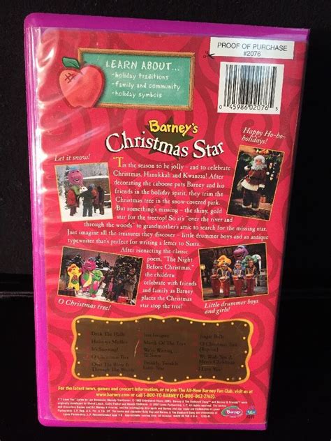 Barney S Christmas Star Vhs Learn About Holiday Tradition