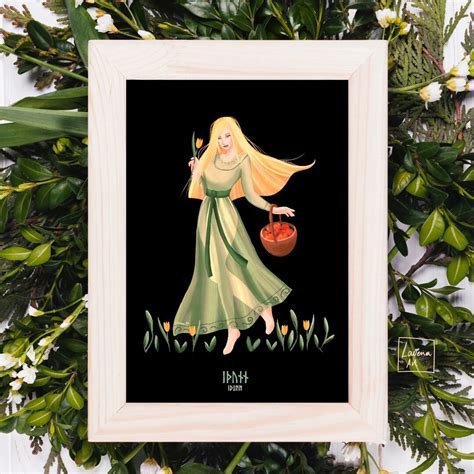 Idunn Art Print Idun Norse Spring Goddess Poster Viking Gods Pagan