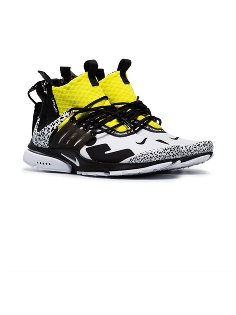 Nike X Acronym Air Presto Mid Dynamic Yellow Sneakers Black FARFETCH