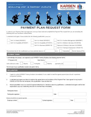 Fillable Online Payment Plan Request Form Docx Fax Email Print Pdffiller