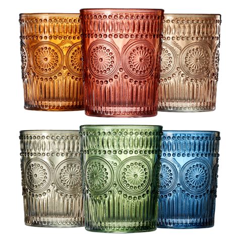 Colored Vintage Drinking Glasses Set Set Of 6 Tumbler Hobnail 10 O The Wine Savant