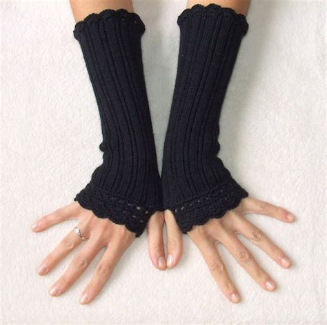 Long Gothic Fingerless Gloves Long Arm Warmer By Handmadeinitaly