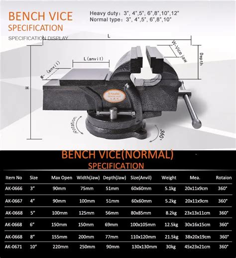 6" Heavy Duty Adjustable Bench Vise - Buy Bench Vise,Heavy Duty Bench Vise,Steel Bench Vise ...