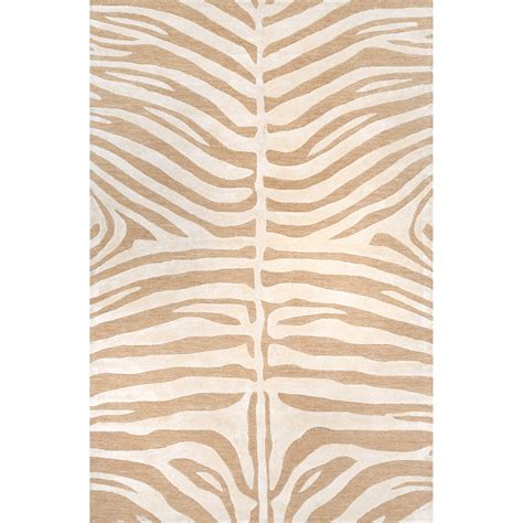 NuLOOM Zebra Hand Tufted Plush Wool Area Rug 5 X 8 Tan Walmart