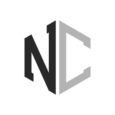 Moderno y único diseño de logotipo de la letra hexagonal nc elegante